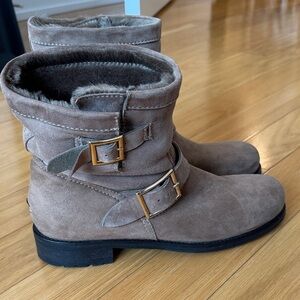 Jimmy Choo Taupe Suede Ankle Boots size 11
